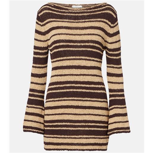 Faithfull miniabito micah in misto cotone a righe