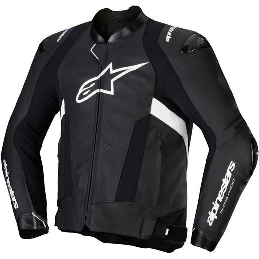 Alpinestars giacca moto in pelle Alpinestars missile 3 nero-bianco, 54