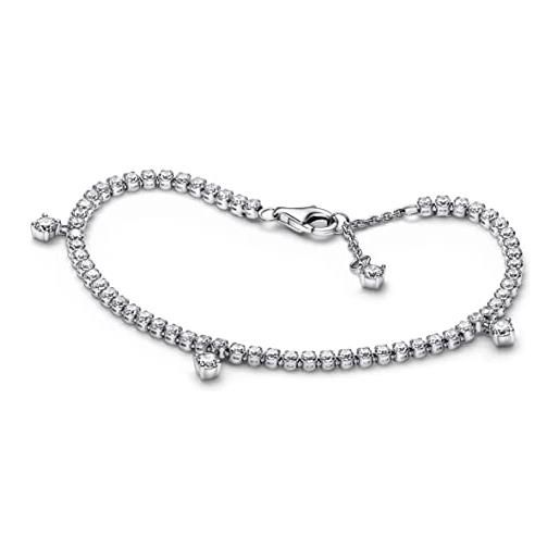 PANDORA timeless bracciale tennis in argento sterling brillante con zirconia cubica trasparente, 16