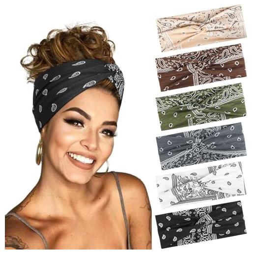 10 Fasce Per Capelli Morbide Con Filo – Cerchietti Regolabili Retrò Anni 40/50, Pois E Fiori, Accessori Donna
