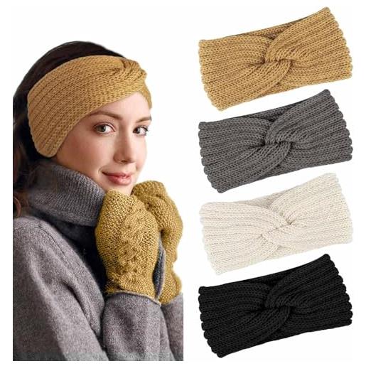 PROPOG fascia capelli donna invernale, fasce per capelli fascia invernale accessori capelli tenere caldo copri orecchie maglia fascia paraorecchie