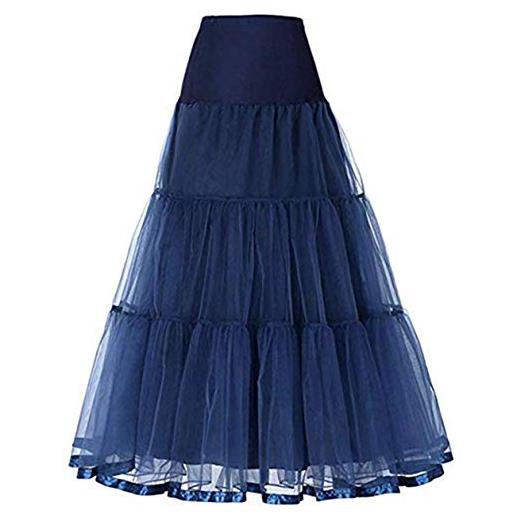 Verve Jelly sottogonna da donna sottogonna crinolina rockabilly gonna per abito da sposa abito da sera blu navy s/m