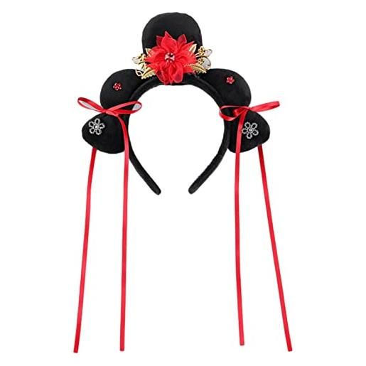SANRLO fascia per capelli, stile cinese, accessorio per capelli da donna, rosso, 1 pezzo (confezione da 1), per donne, feste, matrimoni, compleanni, feste