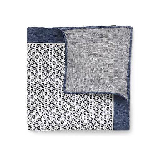 BOSS pochette in seta con stampa digitale, blu a motivi