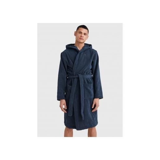 Tommy Hilfiger per uomo. 2s87905573 accappatoio con cappuccio blu navy [2973098], homewear, cotone, manica lunga