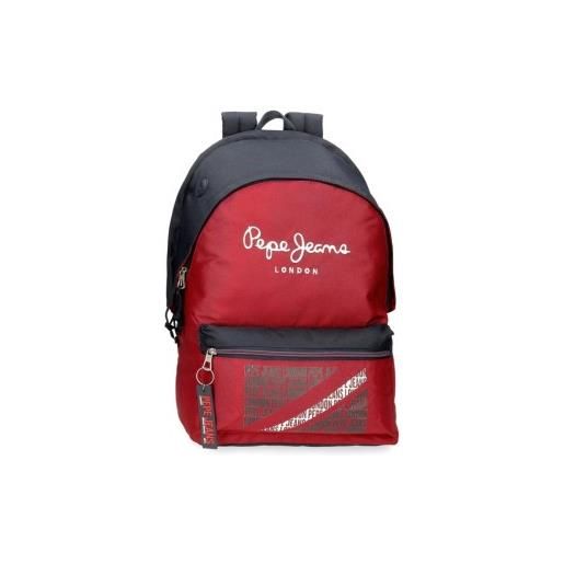 Pepe Jeans unisex per bambino. 6682421 zaino porta computer clark con due scomparti rossi [3017862], rosso, casual, poliestere, moda per bam