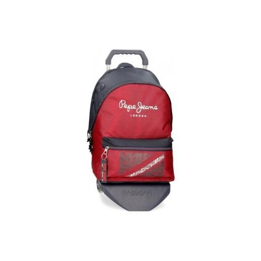 Pepe Jeans unisex per bambino. 66824t1 zaino porta computer clark due scomparti con trolley rosso [3017864], casual, poliestere, moda per ba