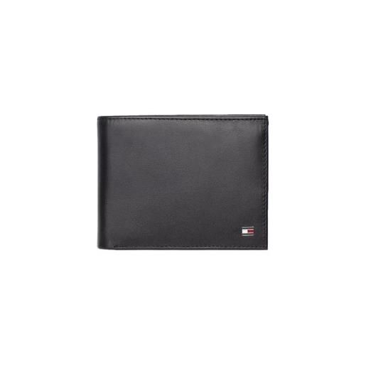 Tommy Hilfiger per uomo. Am0am00657 portafoglio in pelle nera eton trifold -13x3x10cm- [3040802], nero, casual