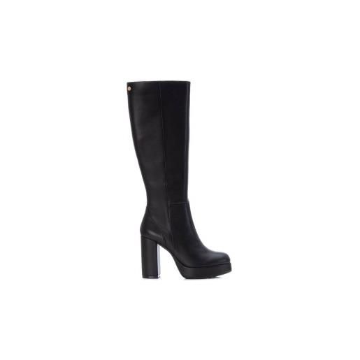 Xti per donna. 14217901-negro stivali neri alti -altezza tacco 10cm- [3049596], nero, 8 a 10cm, cerniera, casual