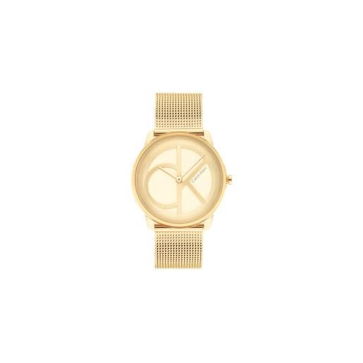 Calvin Klein unisex. 25200034 orologio analogico alla moda dorato [3054533], casual, braccialetto, acciaio inossidabile