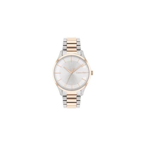 Calvin Klein unisex. 25200044 orologio analogico alla moda in argento [3054539], casual, braccialetto, acciaio inossidabile