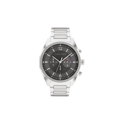 Calvin Klein per uomo. 25200264 orologio analogico con cronografo ck force argento [3054579], casual, acciaio inossidabile