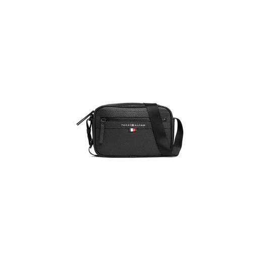 Tommy Hilfiger per uomo. Am0am12093 borsa reporter nera con logo essential in metallo [3069899], nero, casual, poliuretano