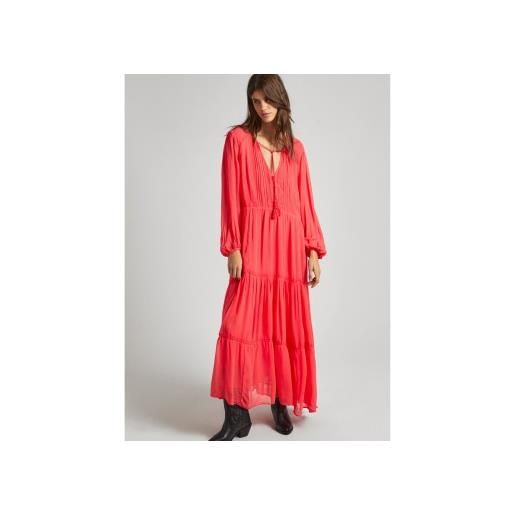 Pepe Jeans per donna. Pl953437 abito della baia rossa [3081396], rosso, casual, viscosa, manica lunga