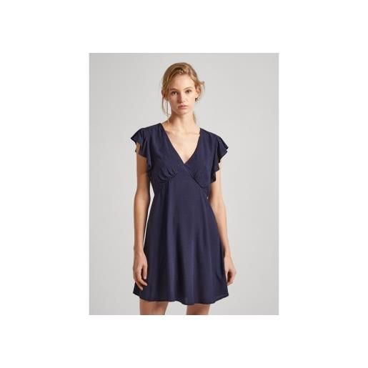 Pepe Jeans per donna. Pl953522 abito camila blu scuro [3081465], casual, viscosa, manica corta, navy