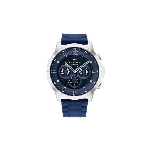 Tommy Hilfiger per uomo. 1710489 orologio analogico in acciaio marino [3084662], casual, silicone, bracciale di corda, navy