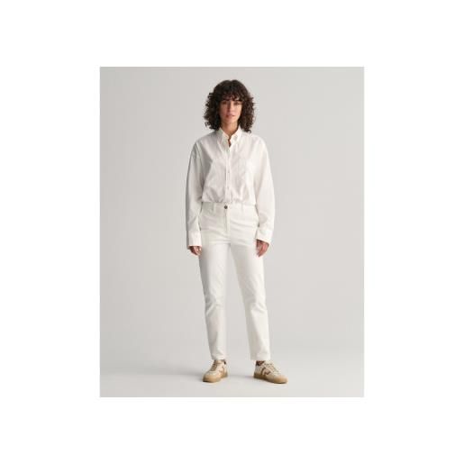 Gant per donna. 4150261 pantaloni chino slim bianchi [3089051], bianco, casual, cotone
