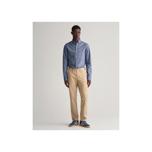 Gant per uomo. 1505221 pantaloni chino in twill dalla vestibilità slim [3089473], casual, cotone, cotone biologico, sostenibile