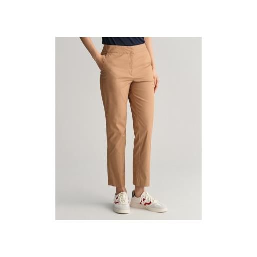 Gant per donna. 4150237 pantaloni slim fit a sigaretta marroni [3090000], marrone, casual, cotone