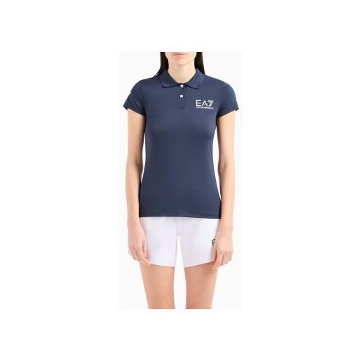 EA7 per donna. 8ntf70_tjemz polo sportiva ventus7 blu scuro [3100647], sportivo, multisport, poliamide, manica corta, navy