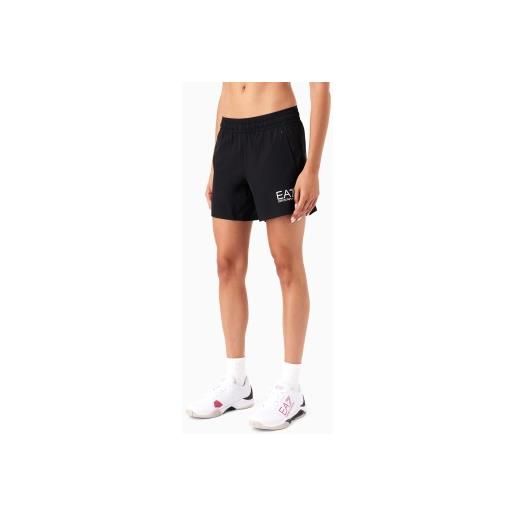 EA7 per donna. 8nts70_tn6tz pantaloncini neri ventus7 [3100684], nero, casual, sportivo, running, multisport, poliestere