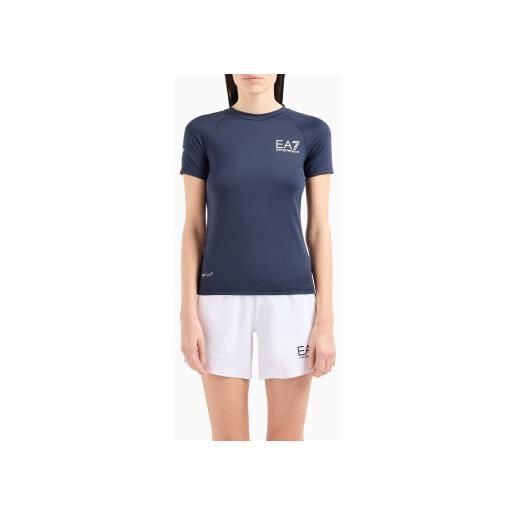 EA7 per donna. 8ntt70_tjemz maglietta sportiva blu scuro [3100713], casual, sportivo, multisport, poliamide, manica corta, navy