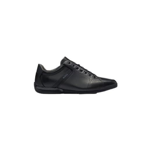 BOSS per uomo. 50498282 sneaker saturn in pelle nera [3119919], nero, basso, stringhe, casual