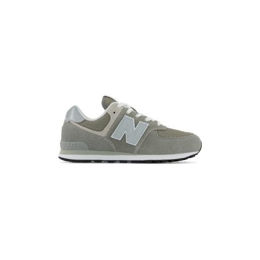 New Balance unisex per bambino. Gc574v1 sneaker in pelle 574 grigia [3122378], basso, stringhe, casual, grigio, moda per bambini
