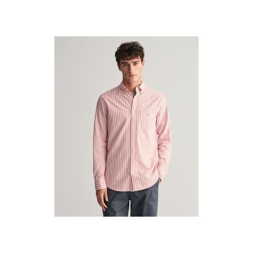 Gant per uomo. 3240060 camicia regular fit in cotone e lino a righe rosa [3129229], casual, manica lunga