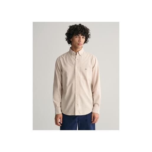 Gant per uomo. 3000200 camicia oxford beige vestibilità regolare [3129366], casual, cotone, manica lunga