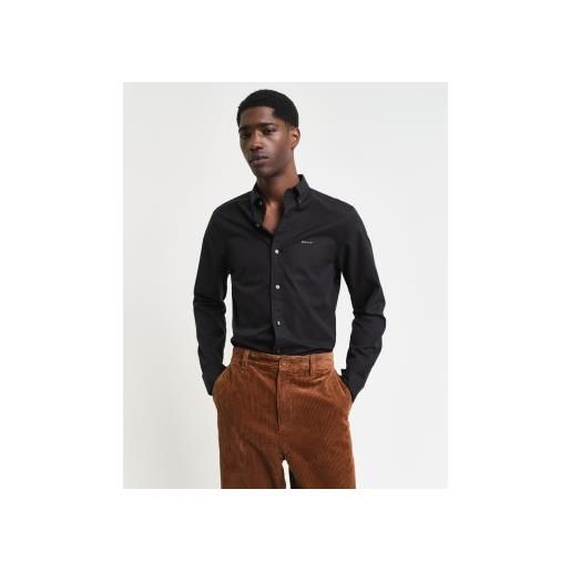 Gant per uomo. 3000302 camicia oxford slim fit nera pinpoint [3130977], nero, casual, cotone, classico, manica lunga