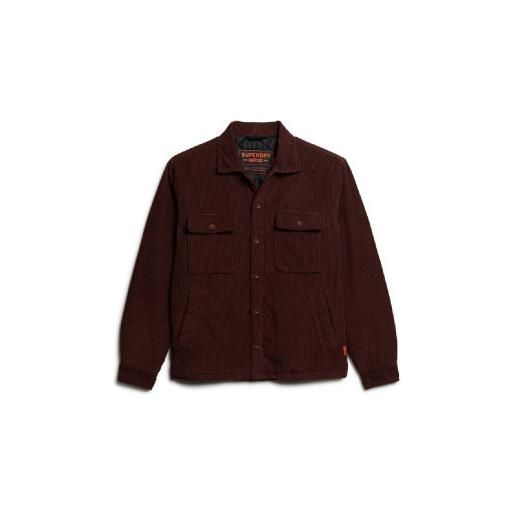 Superdry per uomo. M4010827a giacca in velluto a coste in eccedenza bordeaux [3132121], casual, cotone