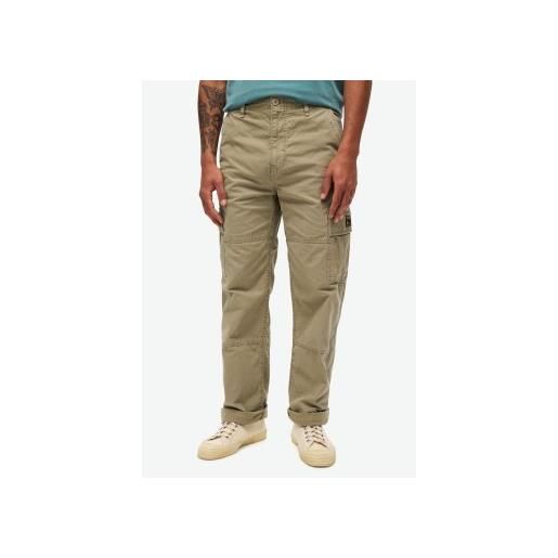 Superdry per uomo. M7011029a pantaloni cargo larghi in cotone organico [3187881], casual, verde