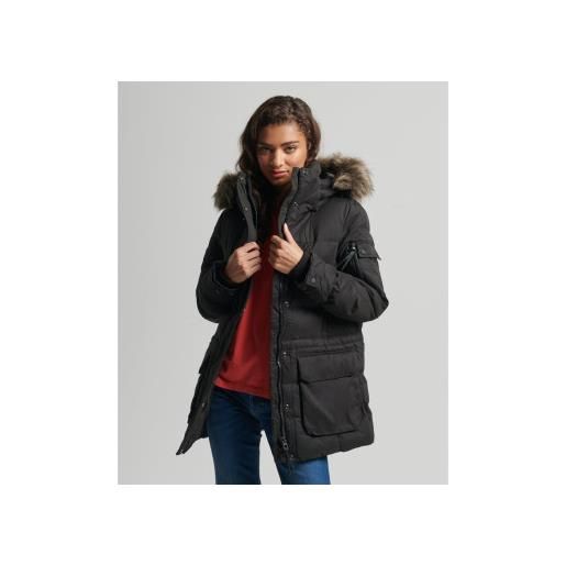 Superdry per donna. W5011048a parka in microfibra expedition nero [3133157], casual, poliestere