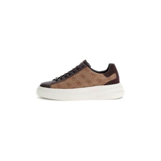 Guess per uomo. Fmpvibfal12 sneaker elba 4g logo marrone [3137232], basso, stringhe, casual