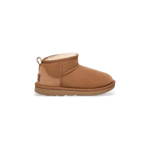 UGG per ragazza. 1130750k stivaletti in pelle ultra mini classici marroni [3139585], marrone, basso, nessuno, casual, homewear, moda per bam