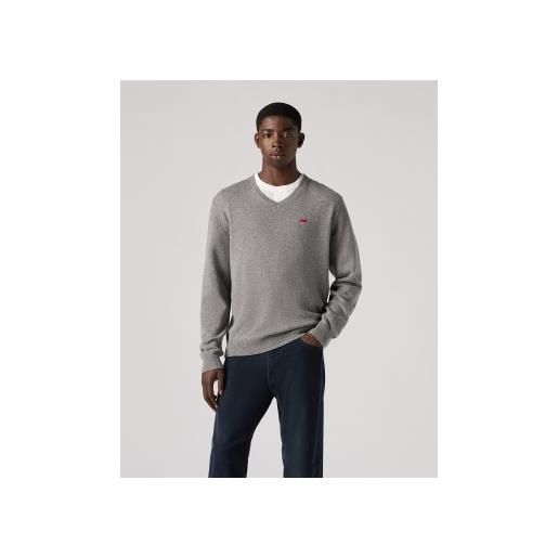 Levi's per uomo. A8618-0000 maglione grigio housemark [3152345], casual, lana