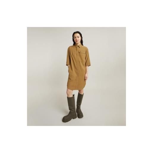 G-Star per donna. D25245-d714-1395 abito tunica cargo marrone [3155965], casual, viscosa, manica corta