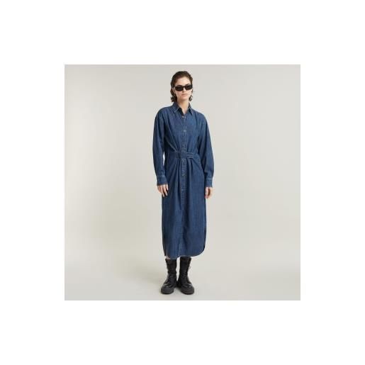 G-Star per donna. D25183-d252-g749 abito camicia blu con linguetta lunga [3155969], casual, cotone, manica lunga