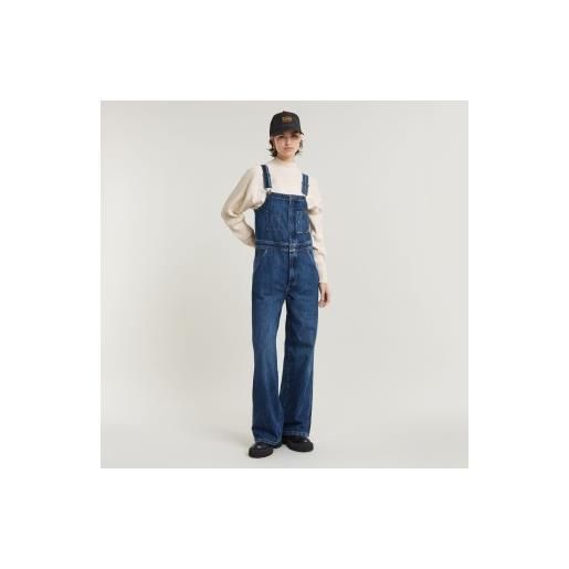 G-Star per donna. D25305-d536-g804 salopette con cerniera blu a gamba dritta [3156042], casual, cotone, denim