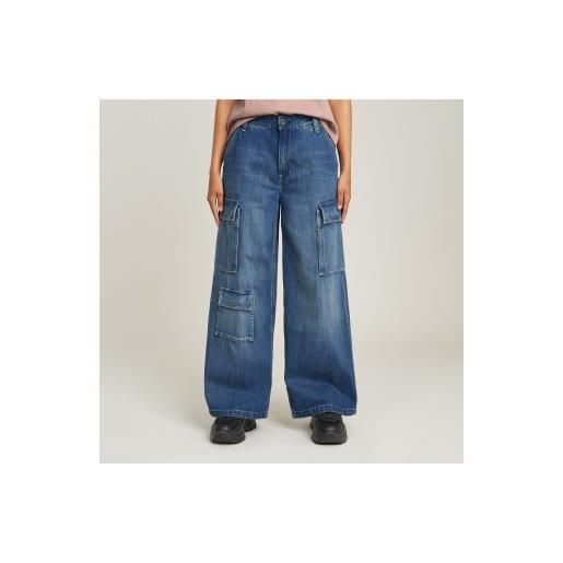 G-Star per donna. D23950-c966-c945 pantaloni cargo mega blu [3156288], casual, cotone, denim, sostenibile