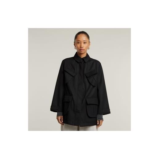 G-Star per donna. D15160-c631-6484 giacca da campo a trapezio nera scalpello [3156877], nero, casual, sostenibile, lana riciclata