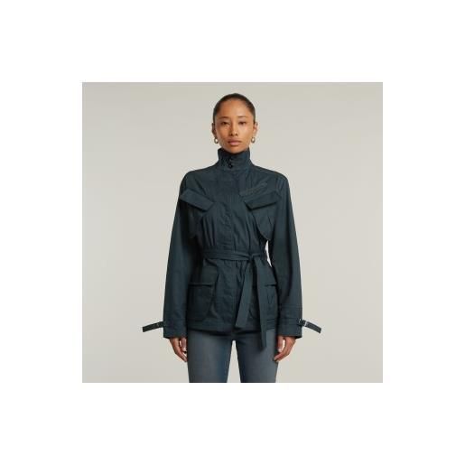 G-Star per donna. D15161-a504-c742 giacca da campo blu scuro con cintura scalpello [3156881], casual, cotone, navy