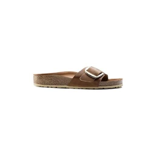 Birkenstock per donna. 1006525 sandali madrid big buckle in pelle marrone [3157463], basso, nessuno, casual