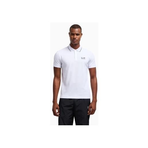 EA7 per uomo. 8npf16_pjvuz polo casual bianca [3167566], bianco, cotone, manica corta