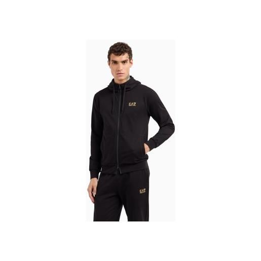 EA7 per uomo. 8npm33_pjvrz felpa nera core identity [3167634], nero, casual, sportivo, cotone, multisport