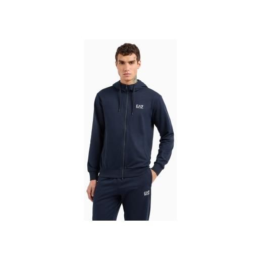 EA7 per uomo. 8npm33_pjvrz felpa blu navy core identity [3167639], casual, sportivo, cotone, multisport