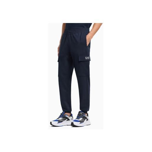 EA7 per uomo. 8npp67_pjvrz pantaloni della tuta blu scuro [3167699], casual, sportivo, cotone, multisport, navy