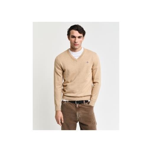 Gant per uomo. 8030562 maglione classico scollo a v in cotone beige [3170067], casual