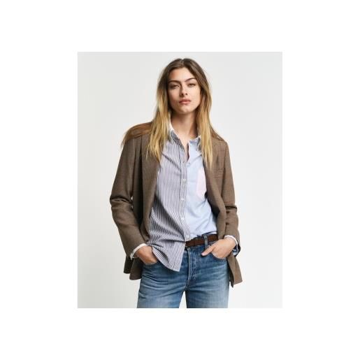 Gant per donna. 4300408 camicia dalla vestibilità comoda con design a toppa blu [3170404], casual, cotone, manica lunga